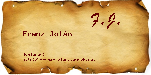 Franz Jolán névjegykártya